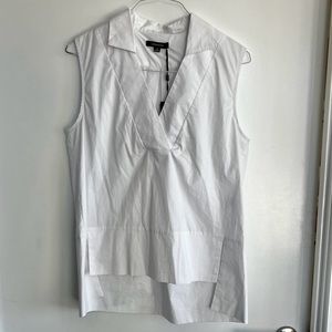 Lamarque Cotton Poplin Collared Sleeveless Top
